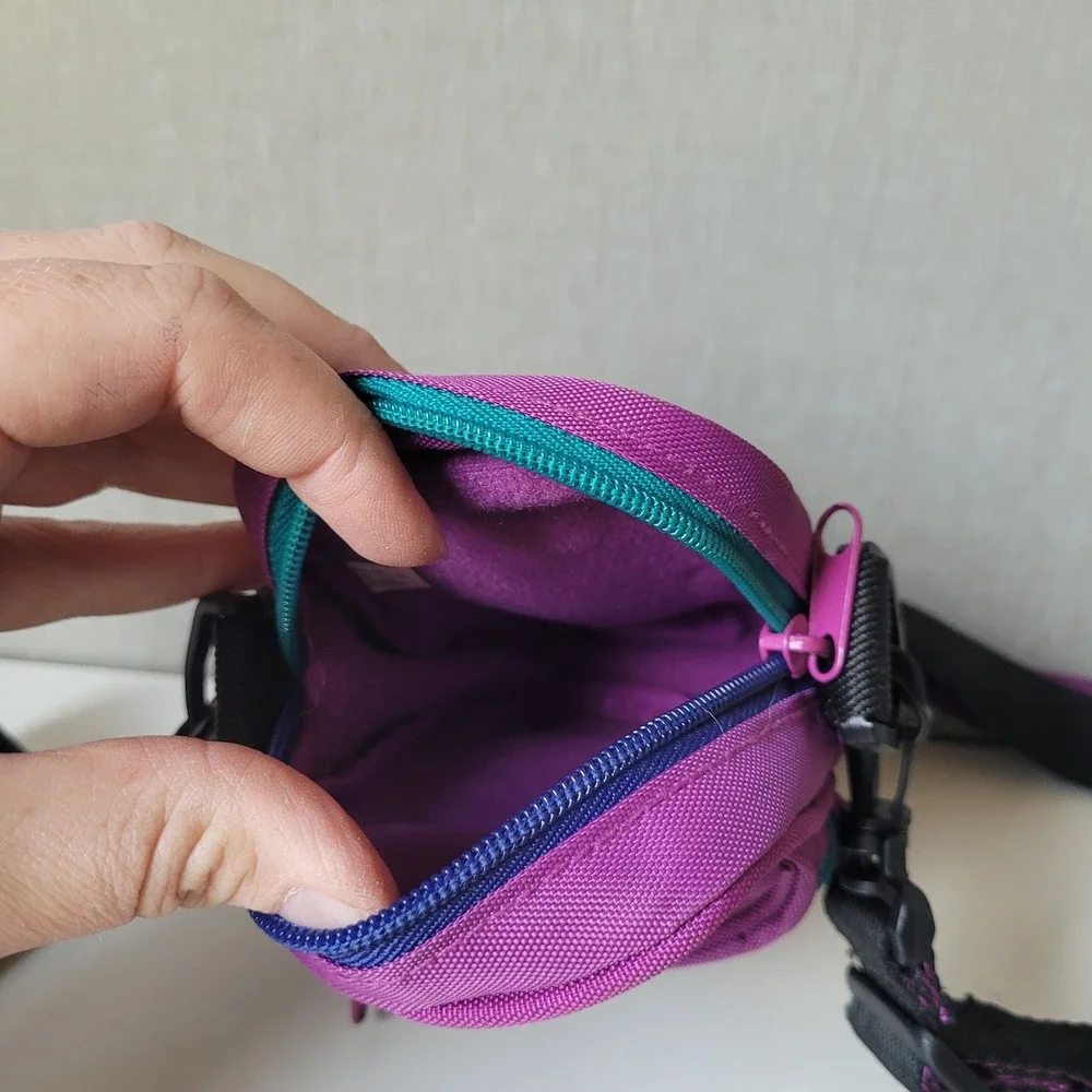 Vintage 90s Purple Compact Camera Bag Shoulder Strap Belt Loop Pouch MIni Case